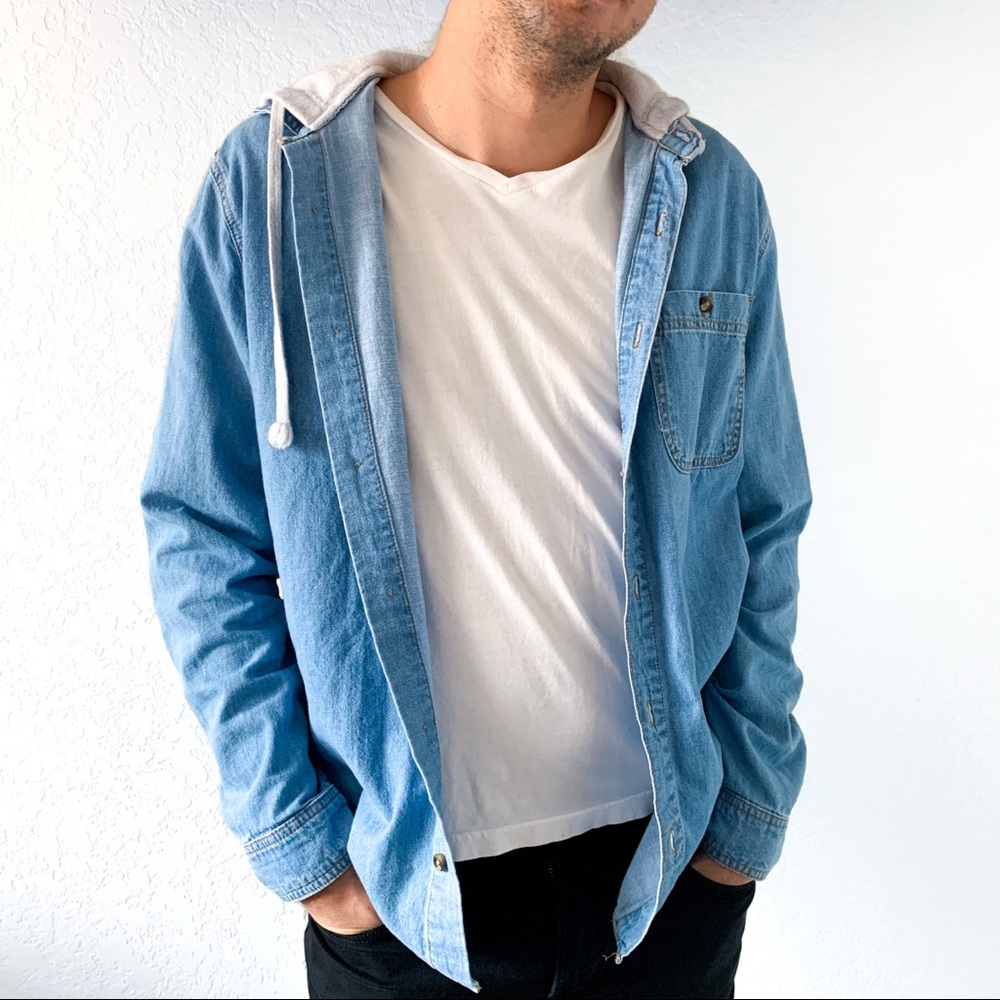 Denim Blue Chambray Button Up Long Sleeve